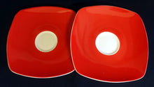Lade das Bild in den Galerie-Viewer, 12 Teiliges KAFFEESERVICE &quot;Novel&quot; - Porzellan, Geometrisches Linien Striche Abstrakt Breiter Rand Motiv Quadratische Form Motiv Dekor

