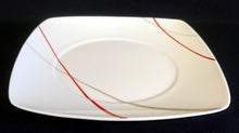 Lade das Bild in den Galerie-Viewer, 12 Teiliges KAFFEESERVICE &quot;Novel&quot; - Porzellan, Geometrisches Linien Striche Abstrakt Breiter Rand Motiv Quadratische Form Motiv Dekor
