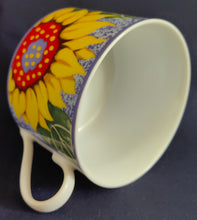 Lade das Bild in den Galerie-Viewer, 3er KAFFEEGEDECK - Porzellan, Flora Sommer Sonnenblumen Blüten Motiv Dekor
