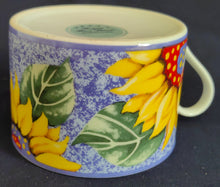 Lade das Bild in den Galerie-Viewer, 2er Set KAFFEETASSEN - Porzellan, Flora Sommer Sonnenblumen Blüten Motiv Dekor
