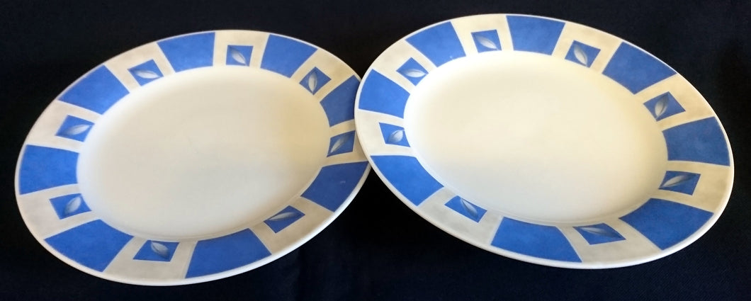2er Set DESSERTTELLER - Porzellan, Flora Blatt Blätter Abstrakt Viereck Motiv Dekor