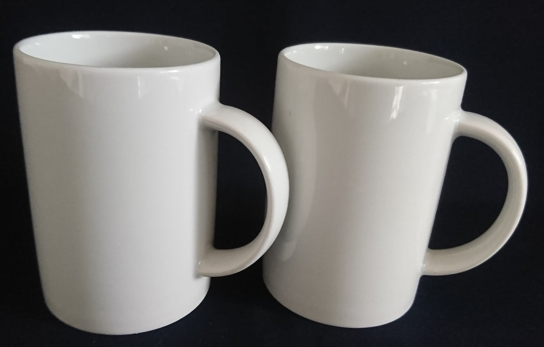 2er Set KAFFEETASSEN - Porzellan, Einfärbiges Gastronomisches Motiv Dekor