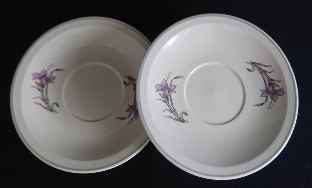 2er Set UNTERTASSEN - Keramik / Steingut, Flora Lilien Blumenblüten Pflanzen Motiv Dekor