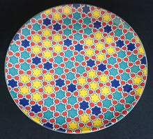 Lade das Bild in den Galerie-Viewer, 2er Set DESSERTTELLER - Porzellan, Abstrakt Geometrische Flora Blüten Punkte Motiv Dekor
