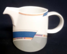 Lade das Bild in den Galerie-Viewer, 21 Teiliges KAFFEESERVICE &quot;York Cubic&quot; - Porzellan, Abstrakt Geometrisches Balken Rechteck Geschwungene Streifen Motiv Dekor
