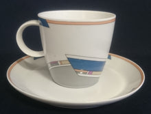 Lade das Bild in den Galerie-Viewer, 21 Teiliges KAFFEESERVICE &quot;York Cubic&quot; - Porzellan, Abstrakt Geometrisches Balken Rechteck Geschwungene Streifen Motiv Dekor
