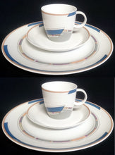 Lade das Bild in den Galerie-Viewer, 21 Teiliges KAFFEESERVICE &quot;York Cubic&quot; - Porzellan, Abstrakt Geometrisches Balken Rechteck Geschwungene Streifen Motiv Dekor
