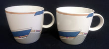 Lade das Bild in den Galerie-Viewer, 21 Teiliges KAFFEESERVICE &quot;York Cubic&quot; - Porzellan, Abstrakt Geometrisches Balken Rechteck Geschwungene Streifen Motiv Dekor
