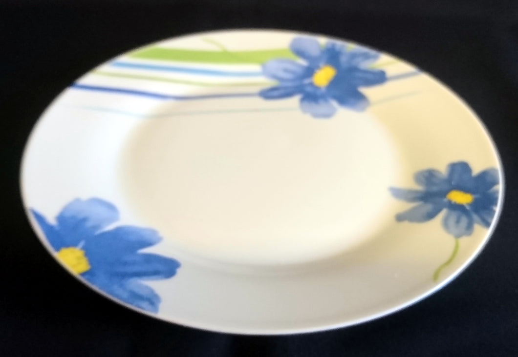 SPEISETELLER - Porzellan, Flora Pflanzen Blumenblüten Striche Linien Motiv Dekor (BC)