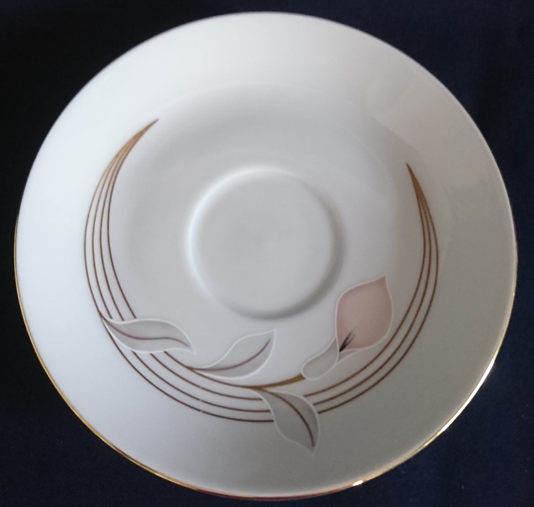 UNTERTASSE - Porzellan, Goldrand Flora Blumenblüte Relief Motiv Dekor