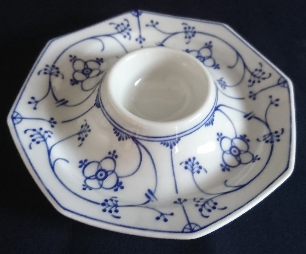 EIERBECHER - Porzellan, Indisch Blau Strohblume Motiv Dekor