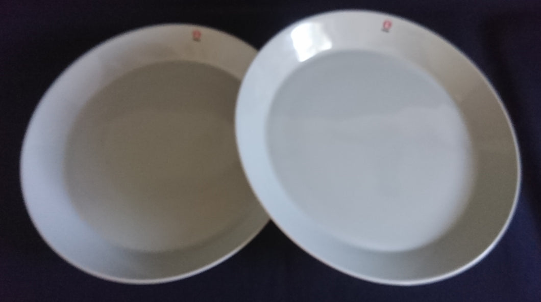 2er Set SPEISETELLER - Porzellan, Einfärbiges Moderne Form Firmenlogo Motiv Dekor