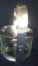Lade das Bild in den Galerie-Viewer, EISWÜRFELBEHÄLTER BUTLER MIT EISZANGE - Kristallglas &amp; Edelstahl, Silber Klares Klassisch Dekor
