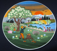 Lade das Bild in den Galerie-Viewer, WAND SAMMELTELLER &quot;Frühling&quot; - Vierjahreszeiten, Porzellan, Barbara Fürstenhöfer Designerin
