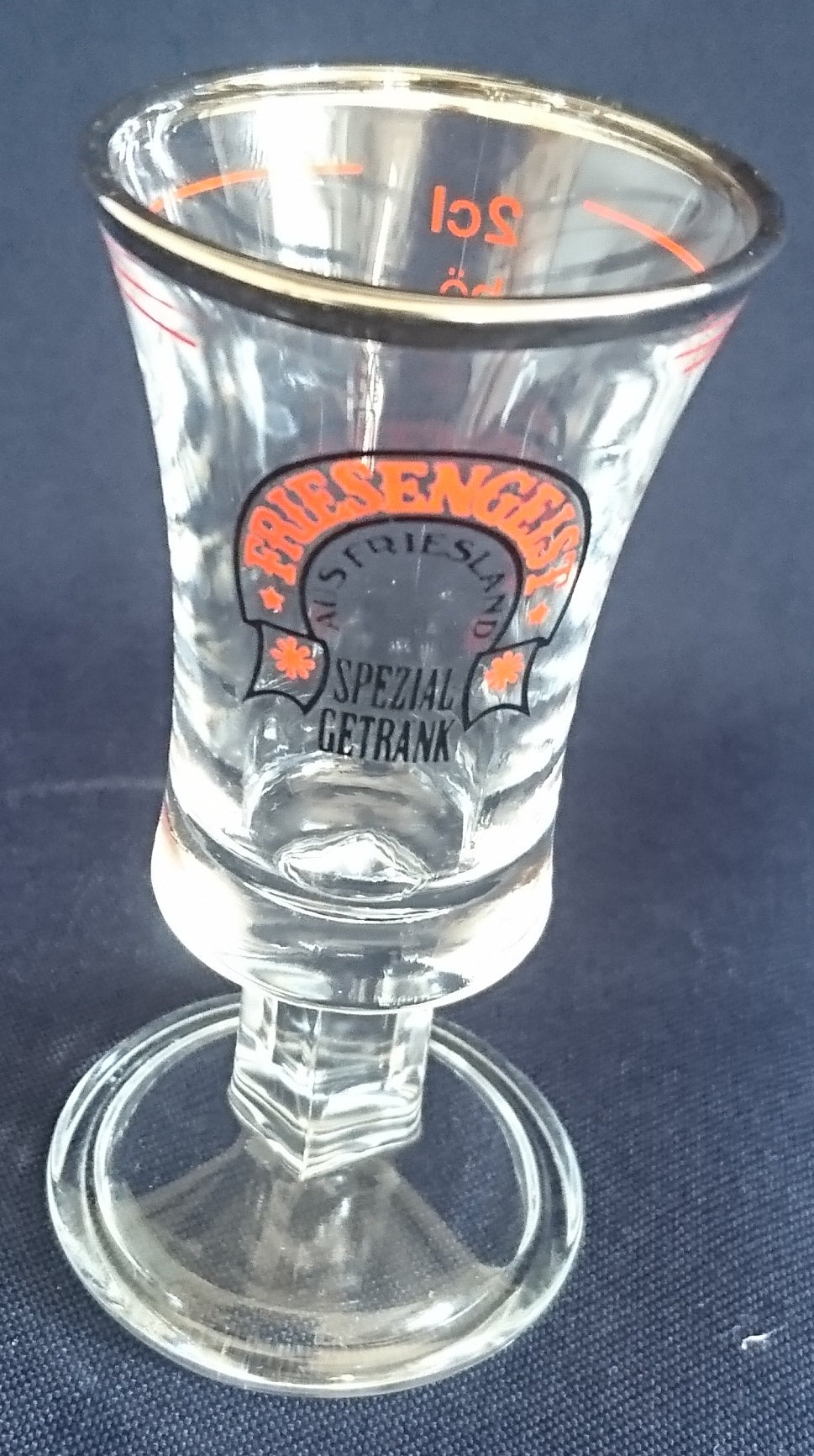 GETRÄNKEGLAS - Hartglas, Goldrand Banner Schriftzug Aufschrift Motiv Dekor