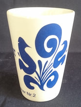 Lade das Bild in den Galerie-Viewer, 6er Set APFELWEIN TRINKBECHER &quot;Limited Edition Nr. 2&quot; - Keramik / Steingut, Abstrakt Blumen Schriftzug Motiv Dekor
