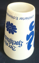 Lade das Bild in den Galerie-Viewer, 6er Set APFELWEIN TRINKBECHER &quot;Limited Edition Nr. 2&quot; - Keramik / Steingut, Abstrakt Blumen Schriftzug Motiv Dekor
