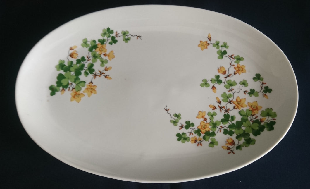 SERVIERPLATTE - Porzellan, Ovale Form, Blumen- / Blüten Dekor