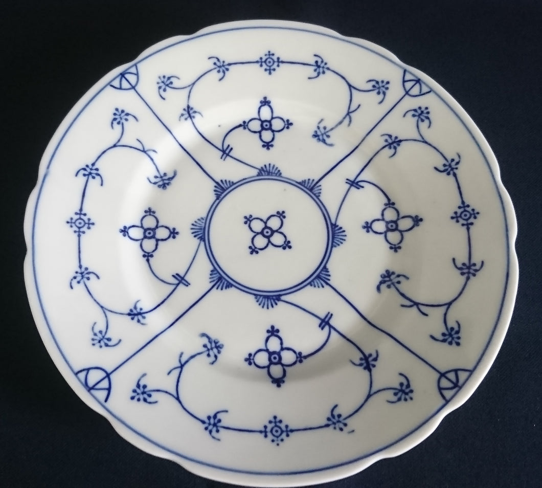 DESSERTTELLER - Porzellan, Indisch Blau Strohblumen Dekor