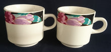 Lade das Bild in den Galerie-Viewer, 2er KAFFEEGEDECK - Porzellan, Modern Blumenrand Motiv Dekor
