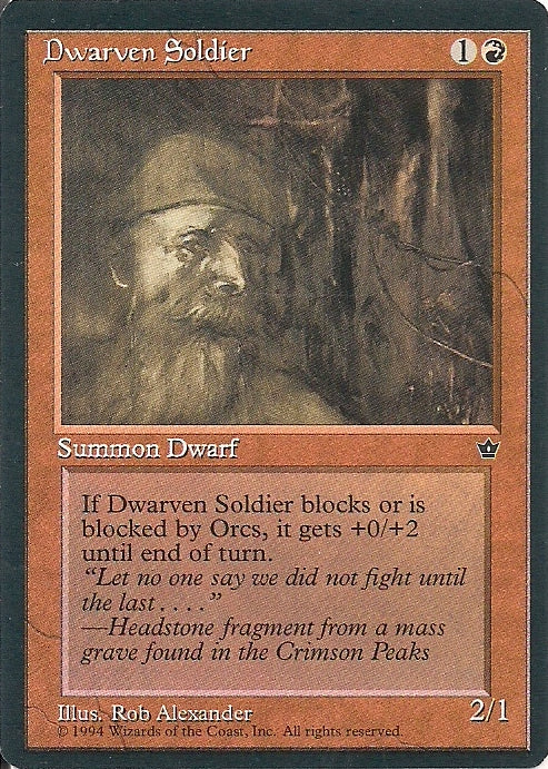 DWARVEN SOLDIER (V.1), Magic -The Gathering-, Ausgabe / Set / Serie Fallen Empires (Fallen Empires) 1994