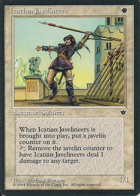 ICATIAN JAVELINEERS (V.1), Magic -The Gathering-, Ausgabe / Set / Serie Fallen Empires (Fallen Empires) 1994