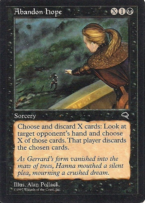 ABANDON HOPE, Magic -The Gathering-, Ausgabe / Set / Serie Sturmwind (Tempest) 1997