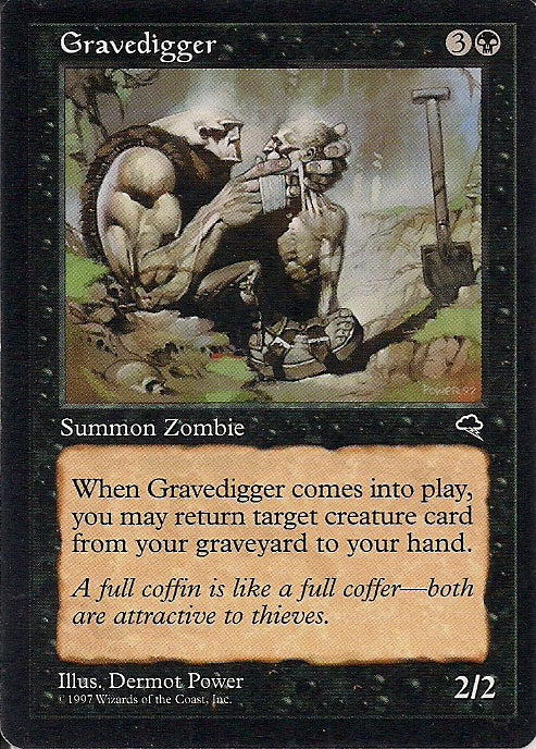 GRAVEDIGGER, Magic -The Gathering-, Ausgabe / Set / Serie Sturmwind (Tempest) 1997 (G)