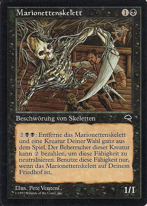 MARIONETTENSKELETT, Magic -The Gathering-, Ausgabe / Set / Serie Sturmwind (Tempest) 1997