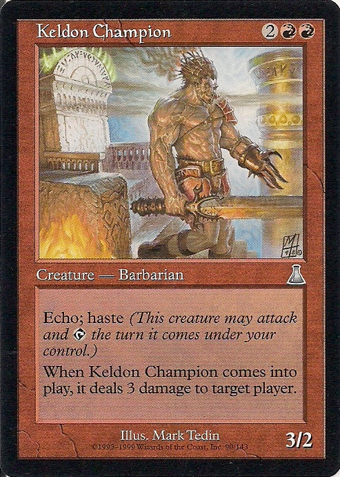 KELDON CHAMPION, Magic -The Gathering-, Ausgabe / Set /  Urzas Schicksal (Urza´s Destiny) 1999