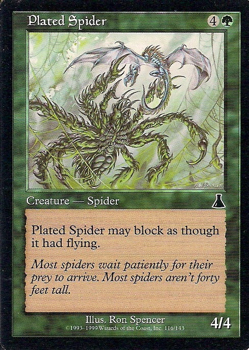 PLATED SPIDER, Magic -The Gathering-, Ausgabe / Set /  Urzas Schicksal (Urza´s Destiny) 1999