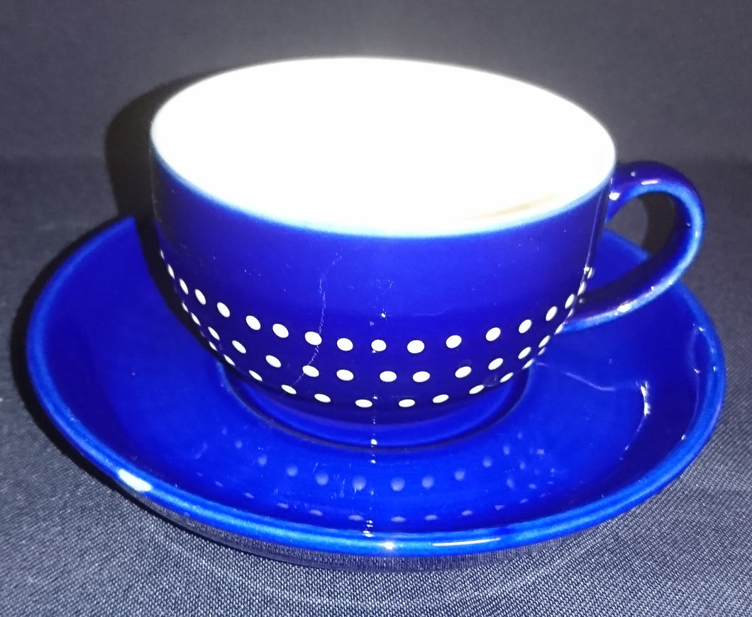 2er KAFFEEGEDECK - Keramik / Steingut, Punkte Kreise Dekor