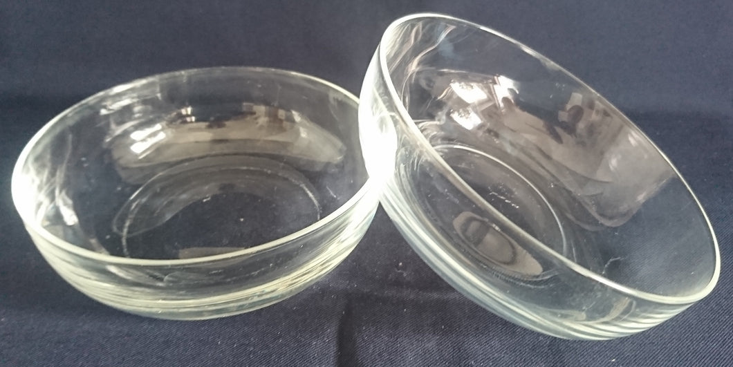 2er Set DESSERTSCHALEN - Hartglas, Klares Design Dekor