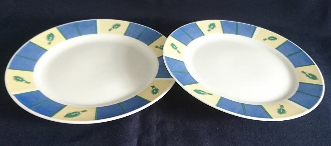 2er Set DESSERTTELLER - Porzellan, Zweifarbiges Modern Dekor