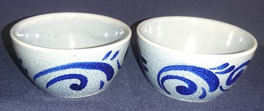 2er Set DIPSCHÄLCHEN - Keramik / Steingut, Abstrakt Hash Dekor
