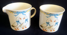 Lade das Bild in den Galerie-Viewer, ZUCKERDOSE OHNE DECKEL &quot;Porcelain Collection&quot; - Porzellan, Ländliches Gänse Schleifen Motiv Dekor
