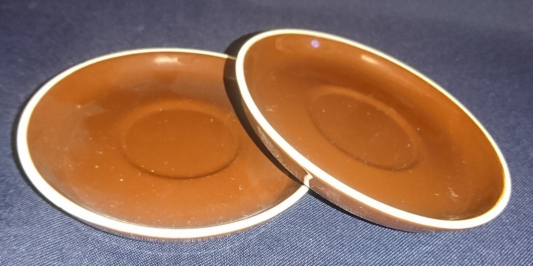 2er Set MOCCA UNTERTASSE - Keramik / Steingut, Weißer Rand Einfärbiges Dekor