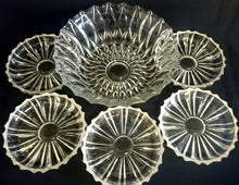 Lade das Bild in den Galerie-Viewer, 5er Set SALATSCHALEN - Hartglas, Geometrisch Ovales Linien Abstrakt Dekor
