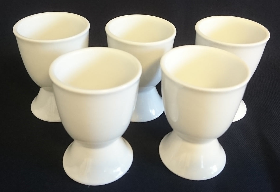 5er Set EIERBECHER - Porzellan, Klassisches Gastronomie Einfärbiges Motiv Form Dekor