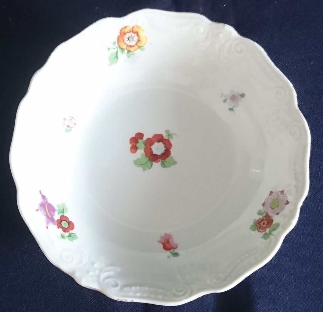BEILAGENSCHÄLCHEN - Porzellan, Blumen Blüten Motiv Goldrand Dekor (B)