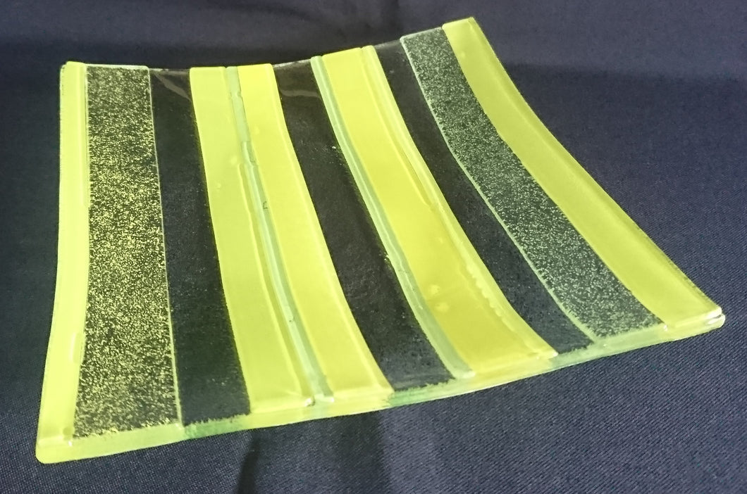 SCHALE - Hartglas, Neon Streifen Balken Dekor