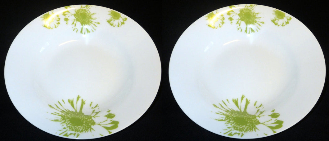 2er Set SUPPENTELLER - Porzellan, Farbklecks- / Fleck Dekor