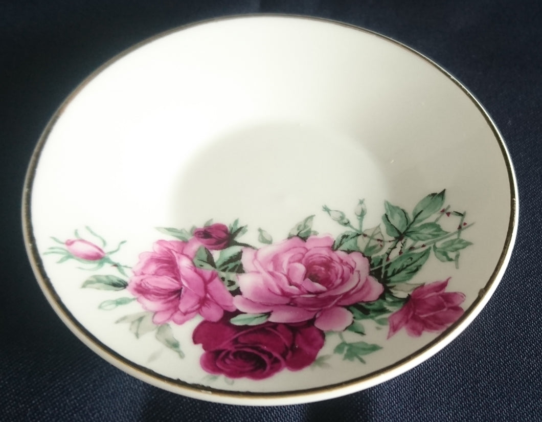 UNTERTASSE - Porzellan, Rosen Blumenstrauß Goldrand Dekor