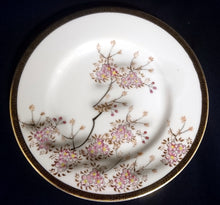 Lade das Bild in den Galerie-Viewer, 2er Set DESSERTTELLER - Porzellan, Asia Style, Blumenblüten Pflanzen Gold Abstrakt Dekorrand
