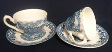 Lade das Bild in den Galerie-Viewer, 2er KAFFEEGEDECK &quot;Country Life&quot; - Keramik / Steingut (Fine Staffordshire Ware), Englisches Landleben Scenen Motiv Dekor, Hand graviert
