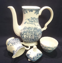 Lade das Bild in den Galerie-Viewer, ZUCKERSCHALE &quot;Country Life&quot; - Keramik / Steingut (Fine Staffordshire Ware), Englisches Landleben Scenen Motiv Dekor, Hand graviert
