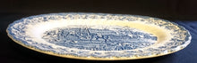 Lade das Bild in den Galerie-Viewer, SERVIERPLATTE &quot;Country Life&quot; - Keramik / Steingut (Fine Staffordshire Ware), Ovale Form, Englisches Landleben Scenen Motiv Dekor, Hand graviert
