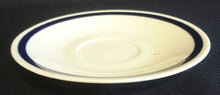 Lade das Bild in den Galerie-Viewer, 3er KAFFEEGEDECK - Fine China Porzellan, Echt Kobalt Breite Linien Balken Motiv Dekor
