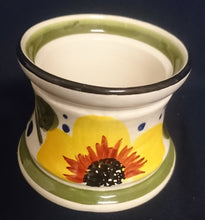 Lade das Bild in den Galerie-Viewer, 2er Set MILCHKÄNNCHEN &amp; ZUCKERDOSE OHNE DECKEL &quot;Madeira&quot; - Keramik / Steingut, Sonnenblumen Blüten Pflanzen Motiv Randdekor, Handbemalt
