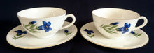 Lade das Bild in den Galerie-Viewer, TEETASSE - Porzellan, Enzian Blumenblüten Goldrand Dekor
